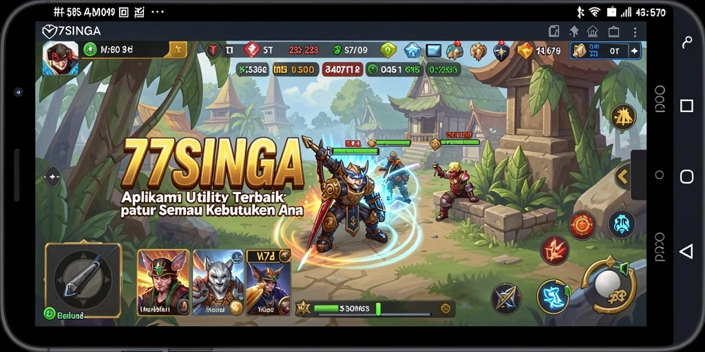 Screenshot utama 77SINGA menampilkan antarmuka aplikasi yang sederhana dan efisien.