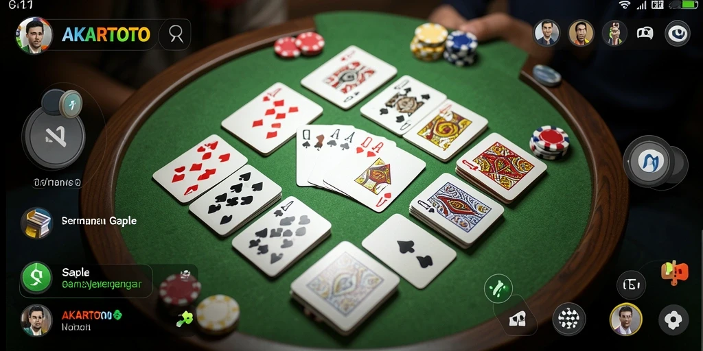 Screenshot gameplay AKARTOTO dengan suasana bermain Gaple yang seru.