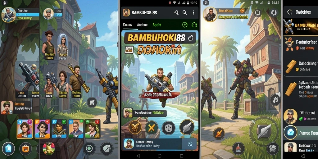 Tampilan aplikasi BAMBUHOKI88 dengan fitur utamanya yang praktis.