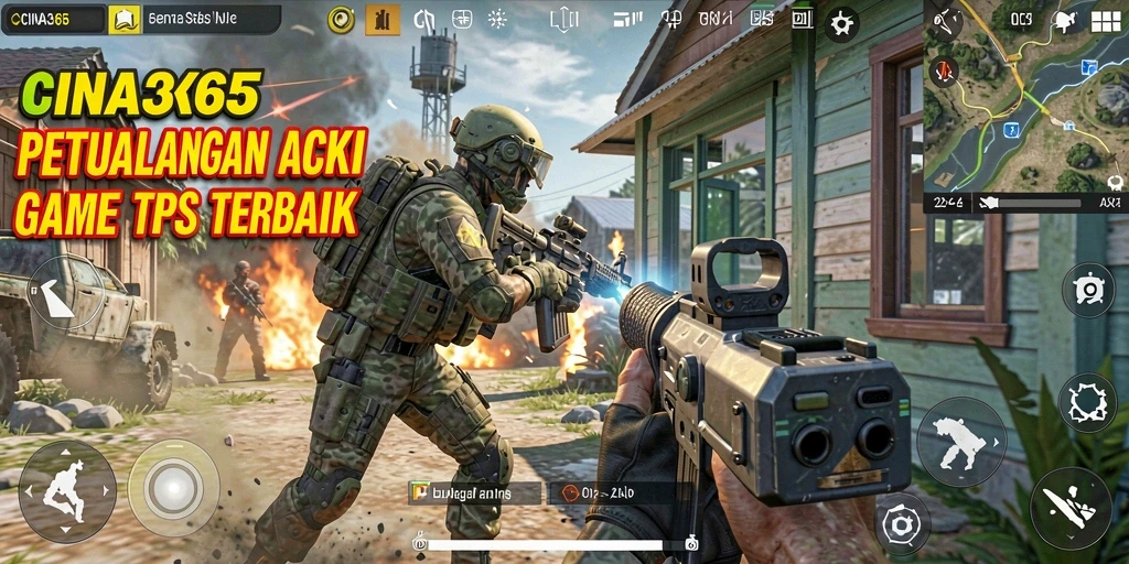 Tangkapan layar utama CINA365 menampilkan aksi mendebarkan dalam gameplay TPS.