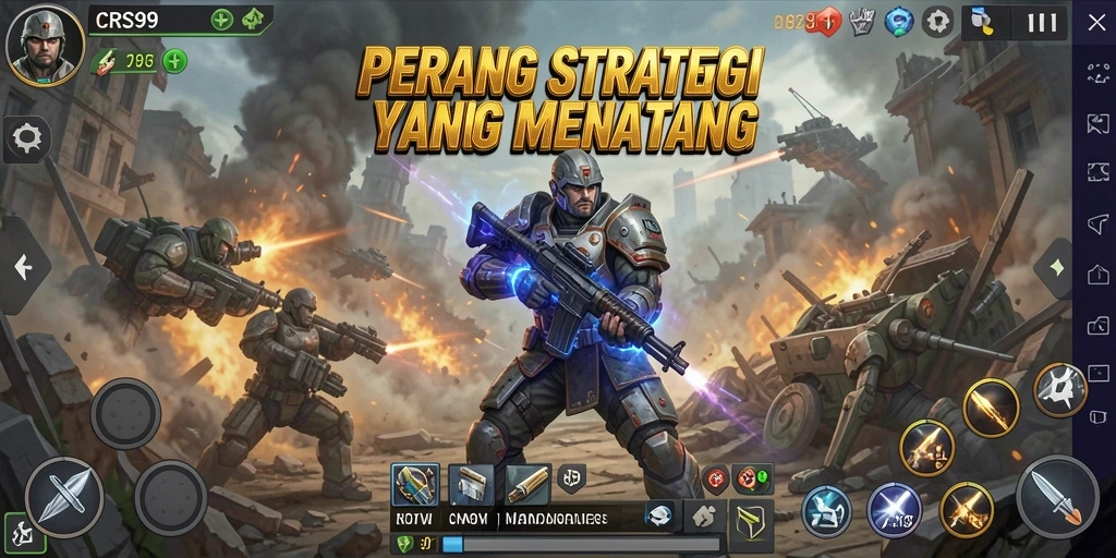 Screenshot gameplay CRS99 dengan tampilan strategi mendebarkan.
