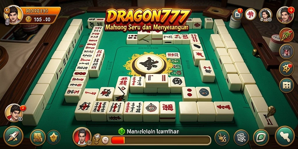 Tangkapan layar dari gameplay Mahjong yang menarik di DRAGON777.