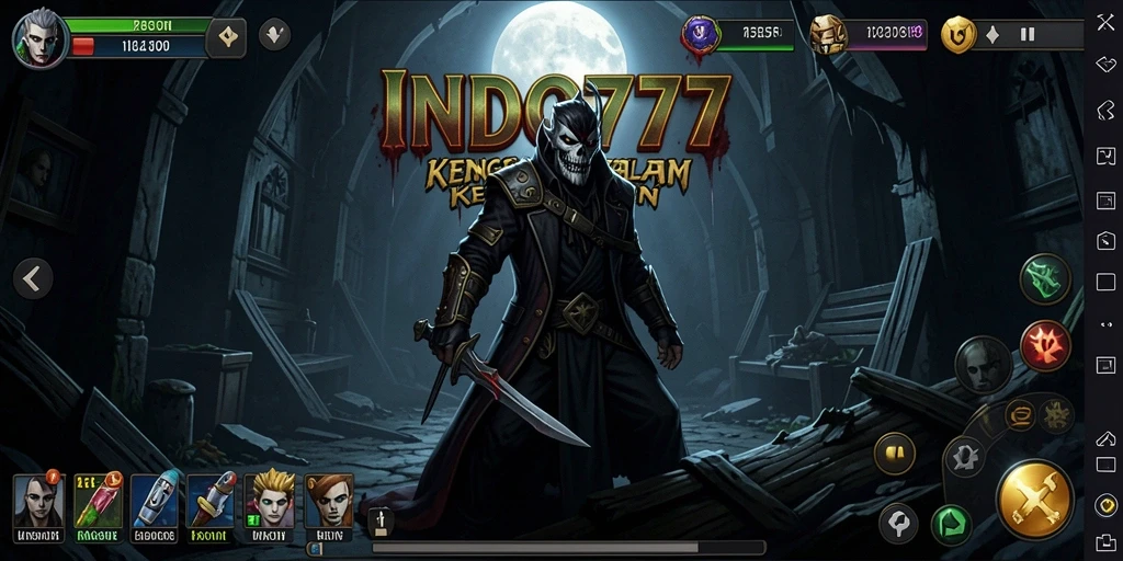 Tampilan menakutkan dari gameplay INDO777 di kegelapan.