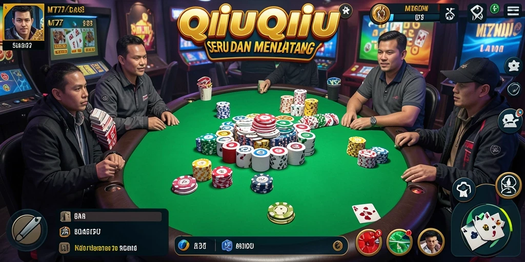 Screenshot gameplay MT777 menunjukkan aksi seru dalam permainan QiuQiu.