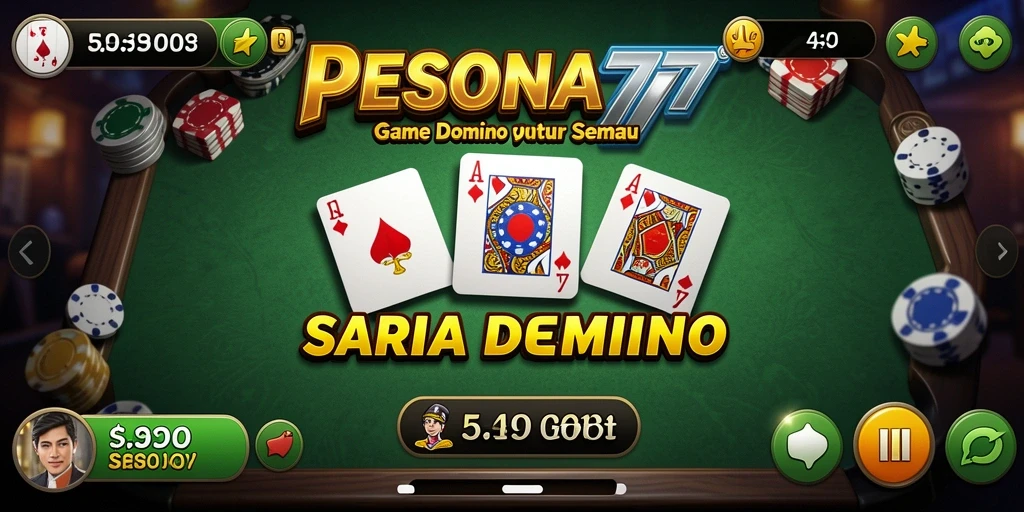 Tampilan gameplay PESONA77 yang menarik saat bermain Domino.