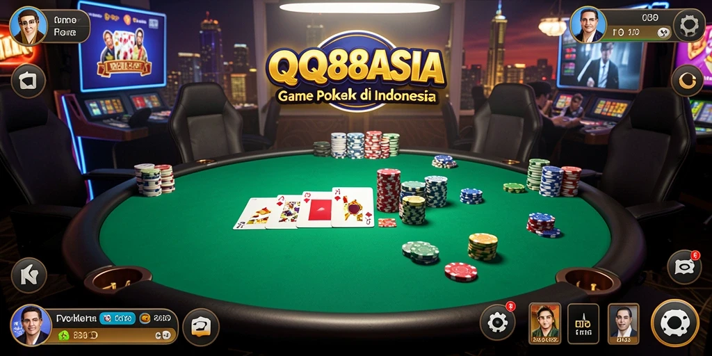 Screenshot gameplay QQ88ASIA yang menampilkan keseruan permainan Poker