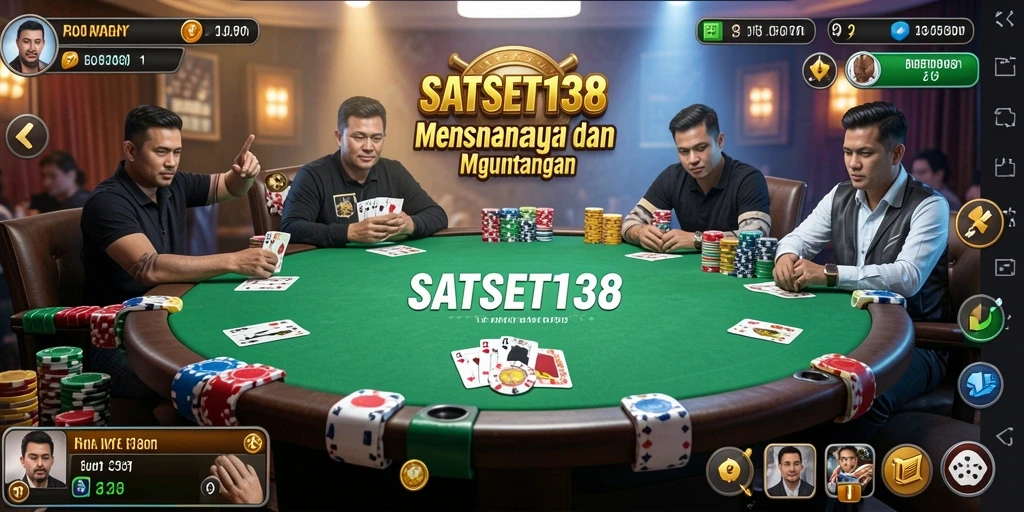 Screenshot game SATSET138 menampilkan suasana permainan Poker yang seru.