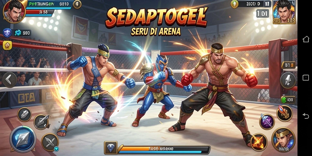 Tampilan gameplay SEDAPTOGEL yang mendebarkan saat pertarungan.