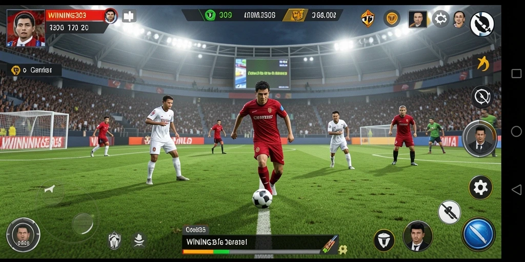 Tampilan gameplay seru dalam permainan sepak bola WINNING303.